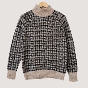 Theory Wool Houndstooth Turtleneck Sweater